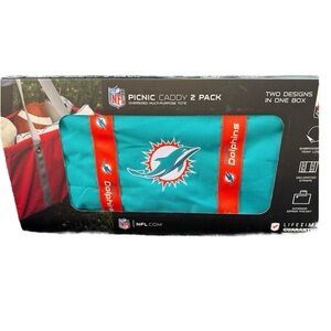 Miami Dolphins Picnic Caddy Tote Bags Lot of 2 Oversized Multipurpose Tailgate